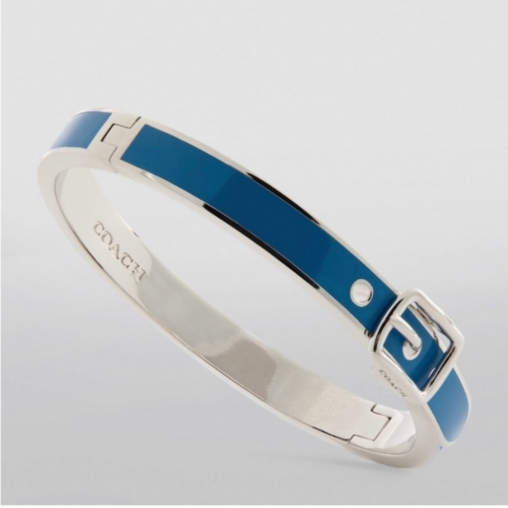 Coach Bracelet Enamel Blue and Silver Buckle Bracelet EUC